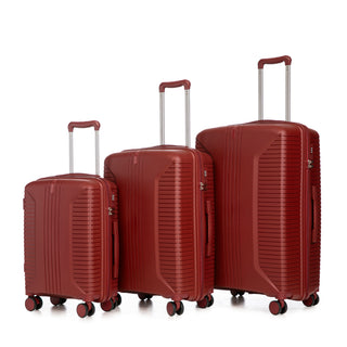 3-Piece Luggage Set – 20" / 24" / 28" ABS Spinner Suitcase with 360° Wheels & Combination Lock (Red)