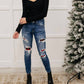 Judy Blue - Buffalo Plaid Peek-A-Boo Skinny Jeans