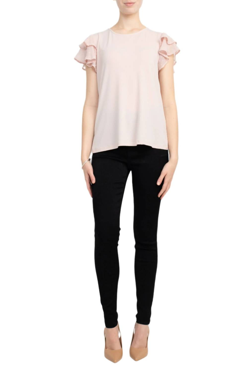 Adrianna Papell - Double Flutter Sleeve Moss Crepe Top