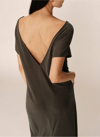 Grace & Mila - V-neck At The Back Peace Maxi Dress