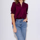 Ivy Jane - Women's Suede Puff Sleeve Top