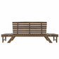 TOPMAX Outdoor Adjustable Patio Wooden Daybed Sofa Chaise Lounge