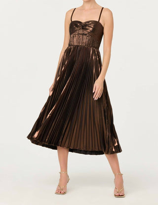 Astr - Ascella Pleated Midi Dress