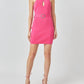 2.7 August Apparel - Crossed Halter Neck Knit Mini Dress