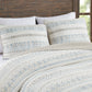 3 Piece Seersucker Quilt Set Taupe Blue King Cal King