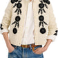 Alex Mill Becca Embroidered Wool Cardigan in Ivory Combo, Size Medium