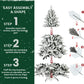 6ft Snow-Flocked Pre-Lit Christmas Tree with 1100 PE+PVC Tips