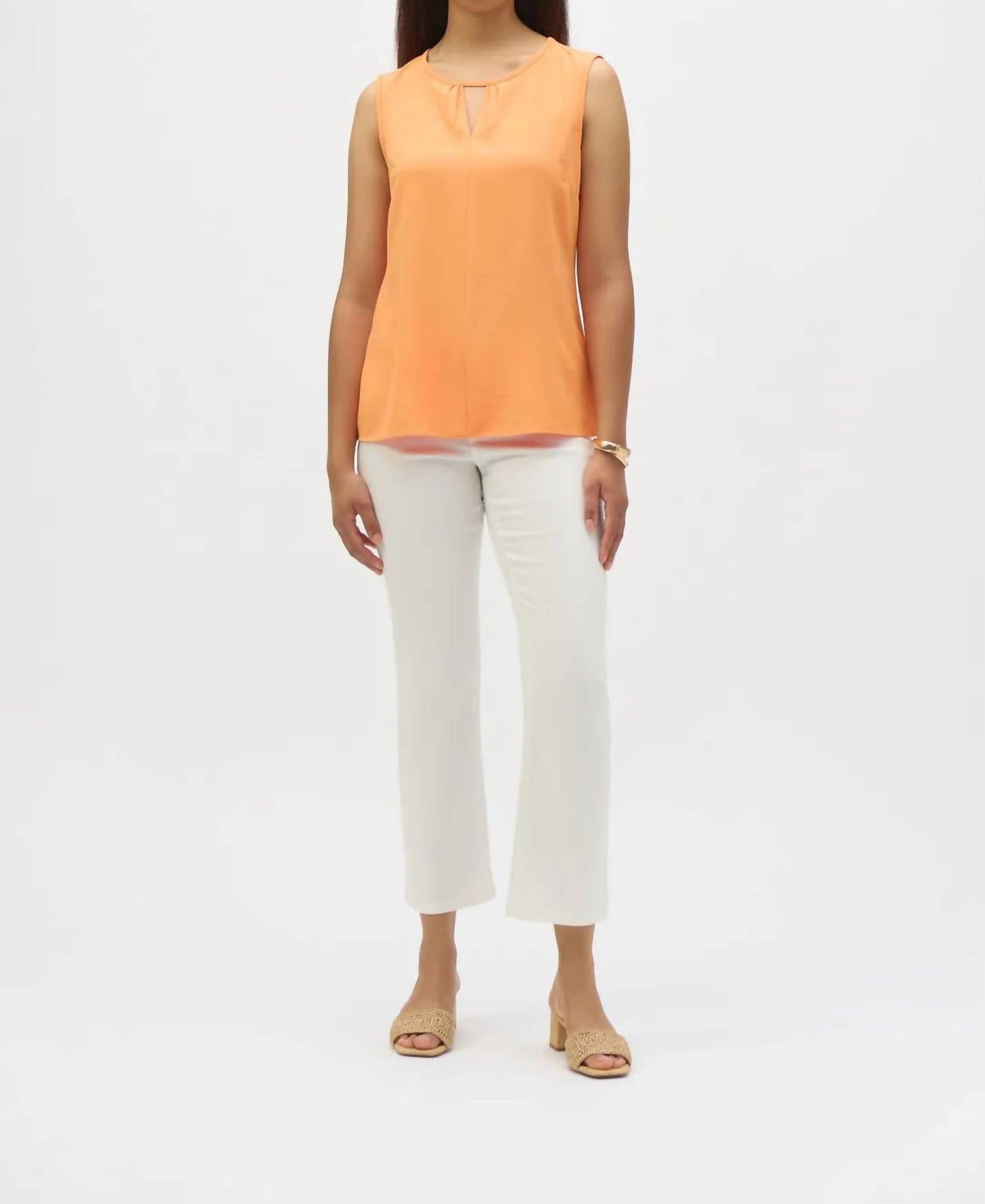 Joseph Ribkoff - Apricot Eggshell Keyhole Cut Out Sleeveless Top