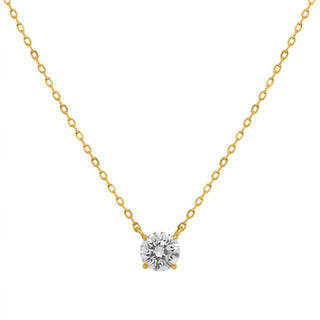 Allyanna Gifts - Women's Prong Round Moissanite Necklace