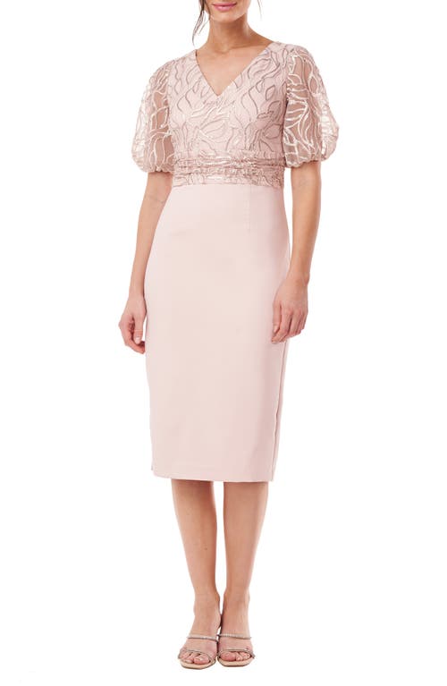 Emersyn Beaded Bodice Midi Dress - English Rose