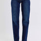 Judy Blue - Midrise Frayed Hem Straight Leg Jeans