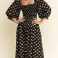 Jade By Jane - Ribbon Puff Sleeve Midi Dress