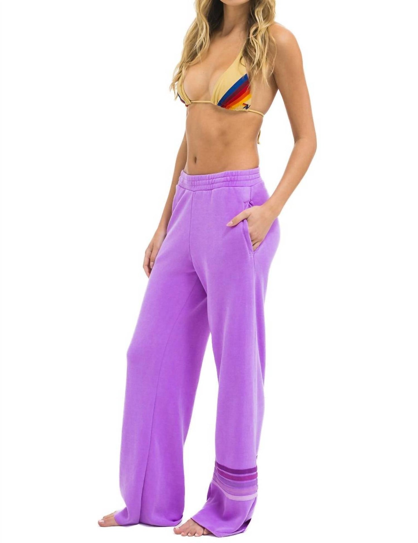 Aviator Nation - Rugby Stitch Wide Leg Pocket Sweatpant