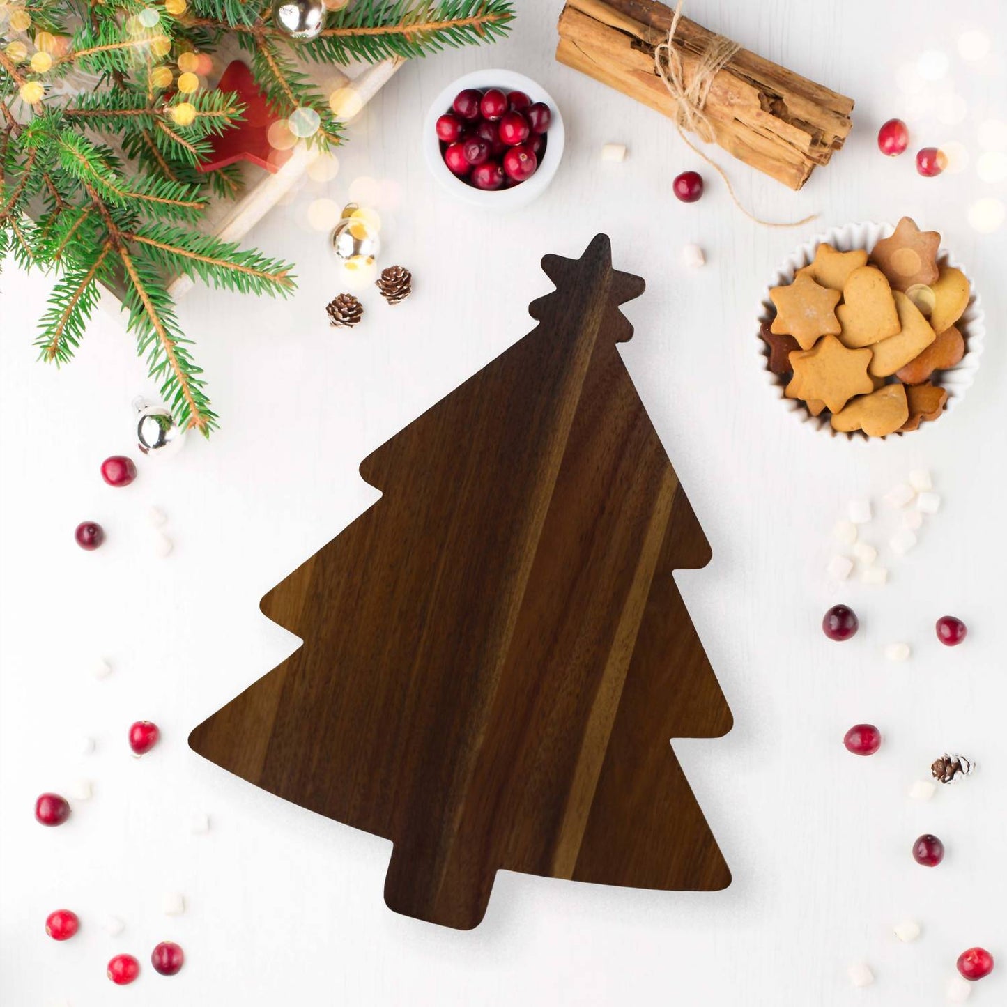 Creative Gifts International - Holiday Tree Acacia Wood Board - 12.75" x 16"