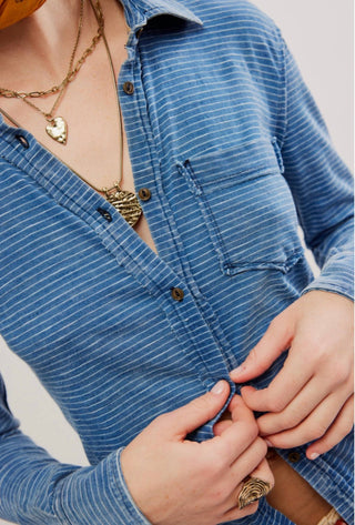Free People - Long Sleeve Fitted Button Down Shirt