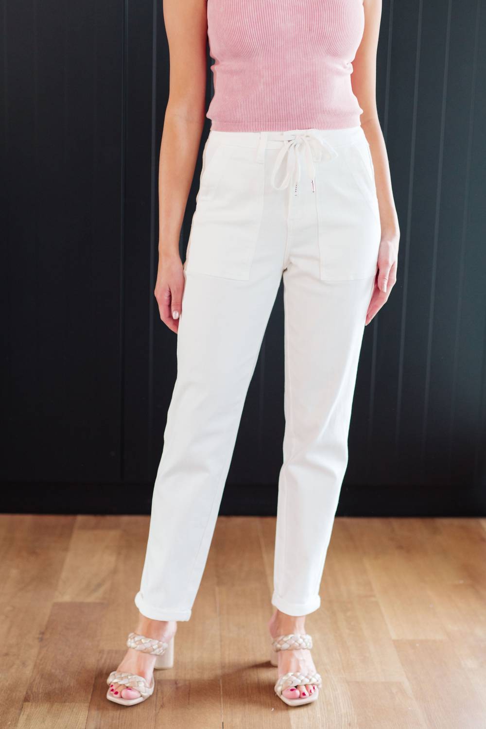 Judy Blue - Women's High Rise Denim Drawstring Waistband Jogger