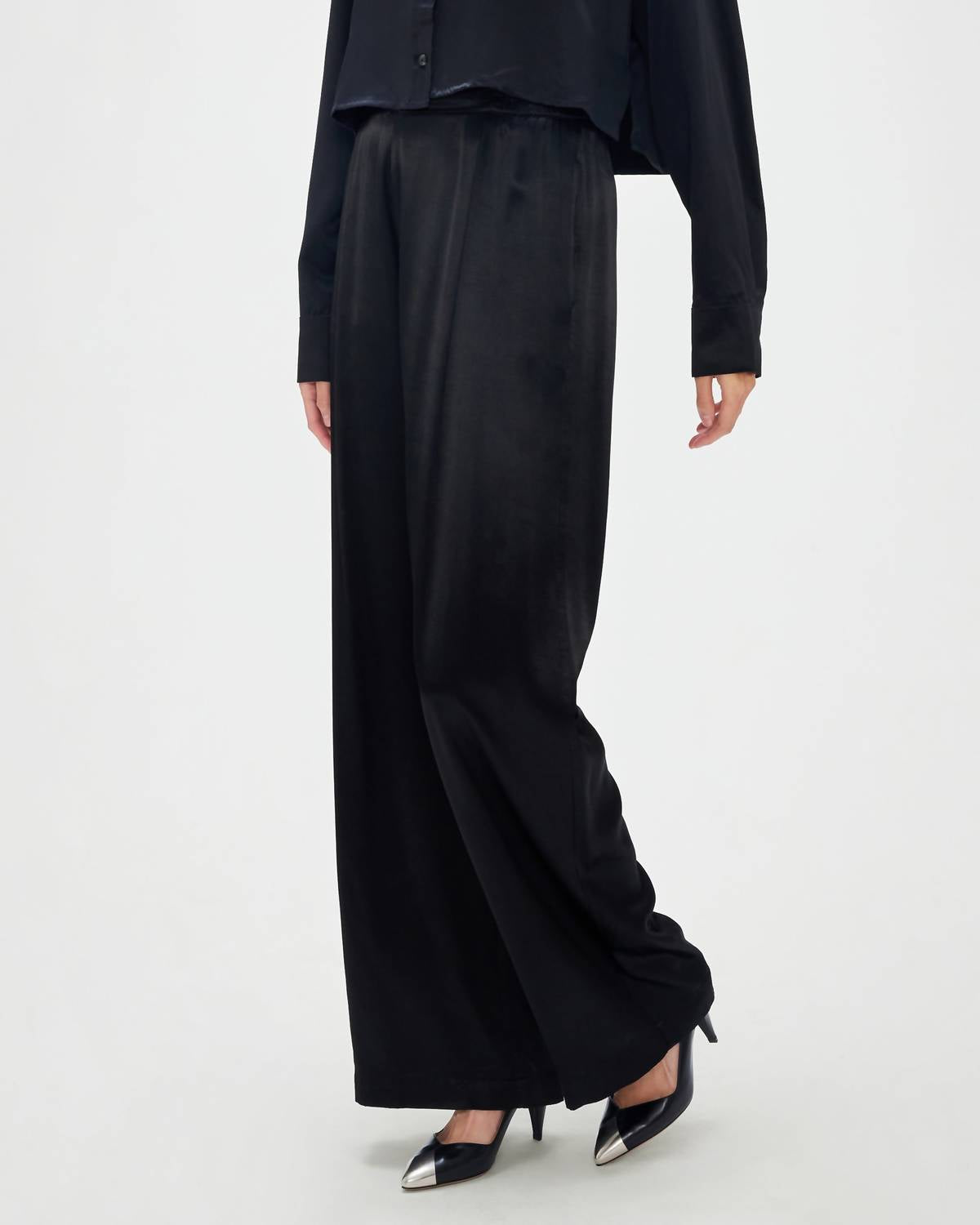 Enza Costa - Pleated Satin Pant