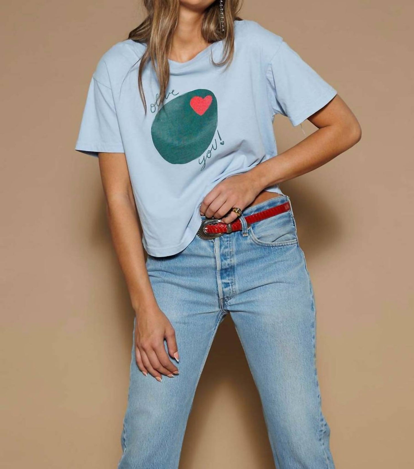 All Us - Olive You Cropped Tee