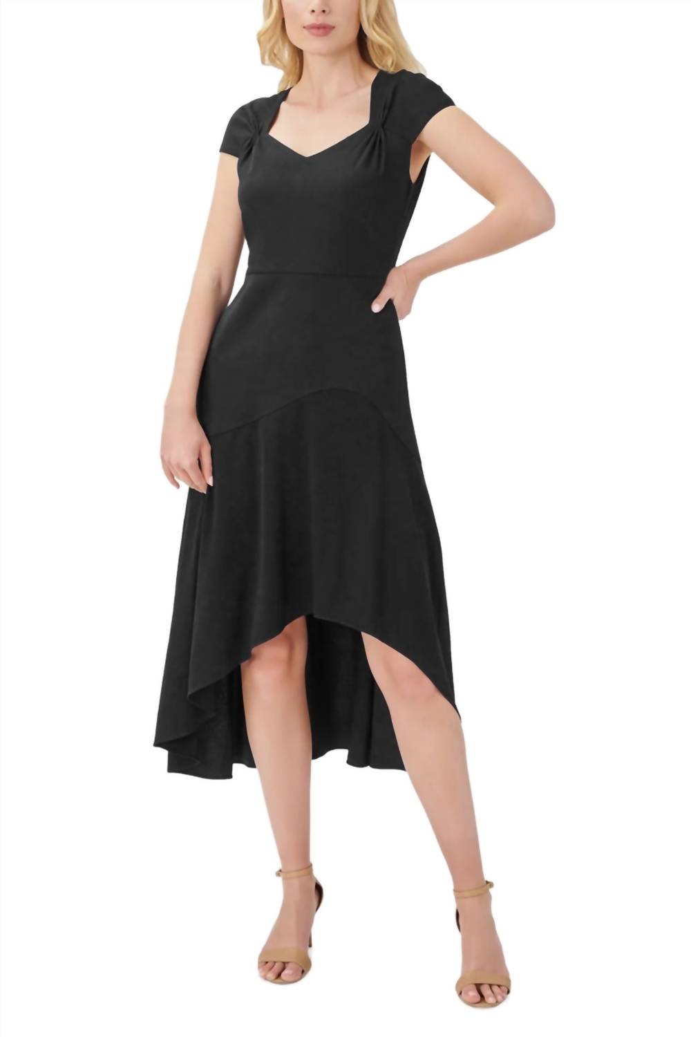 Adrianna Papell - Bertha High Low Hem Crepe Dress