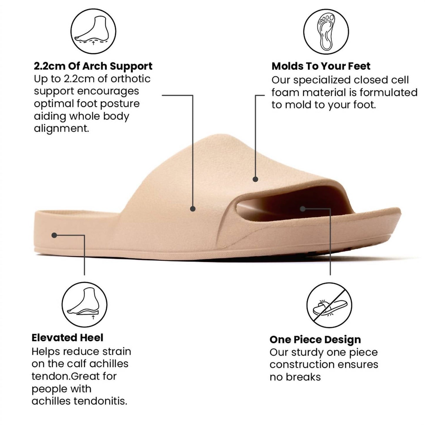 Archies Footwear - Unisex Arch Support Slide Sandal