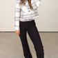26 International - Plaid Cropped Shacket With Removable Hood
