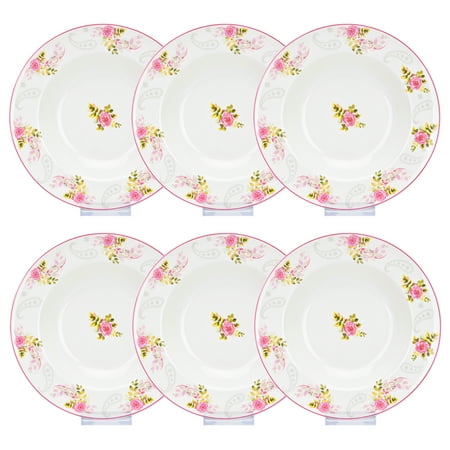 English Rose Deep Plate Set  Bone China Soup Plates Set of 6