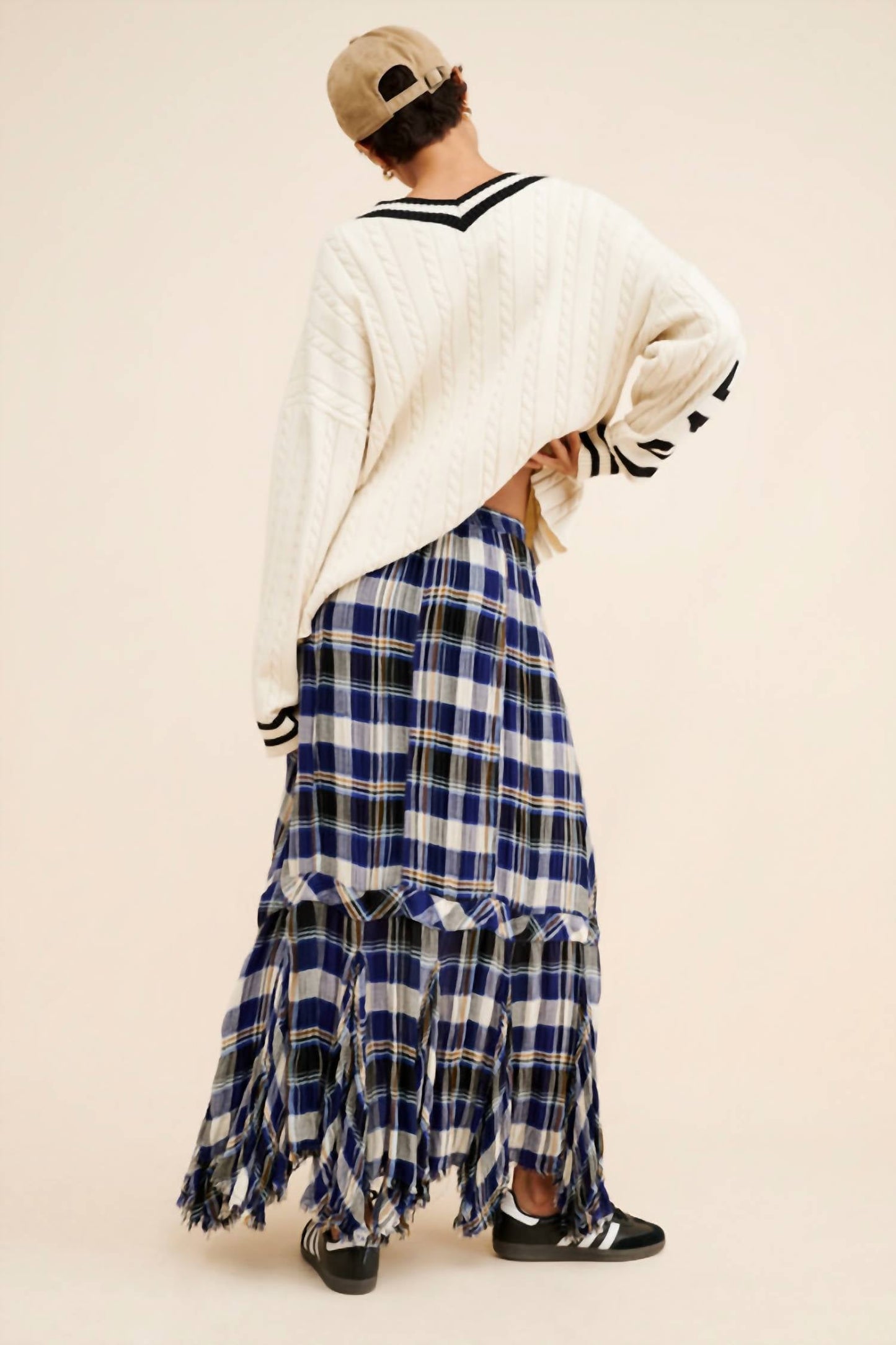 Free People - Bordeaux Plaid Maxi Skirt