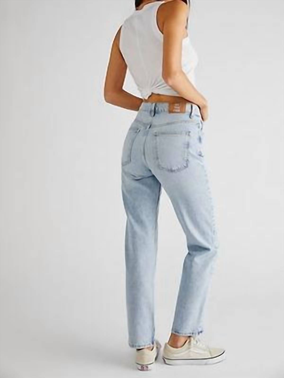 Free People - Pacifica Straight Leg Bleach Acid Wash Jeans