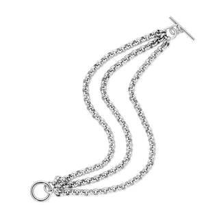 Eklexic - Women's Triple Micro Royal Chain Toggle Bracelet