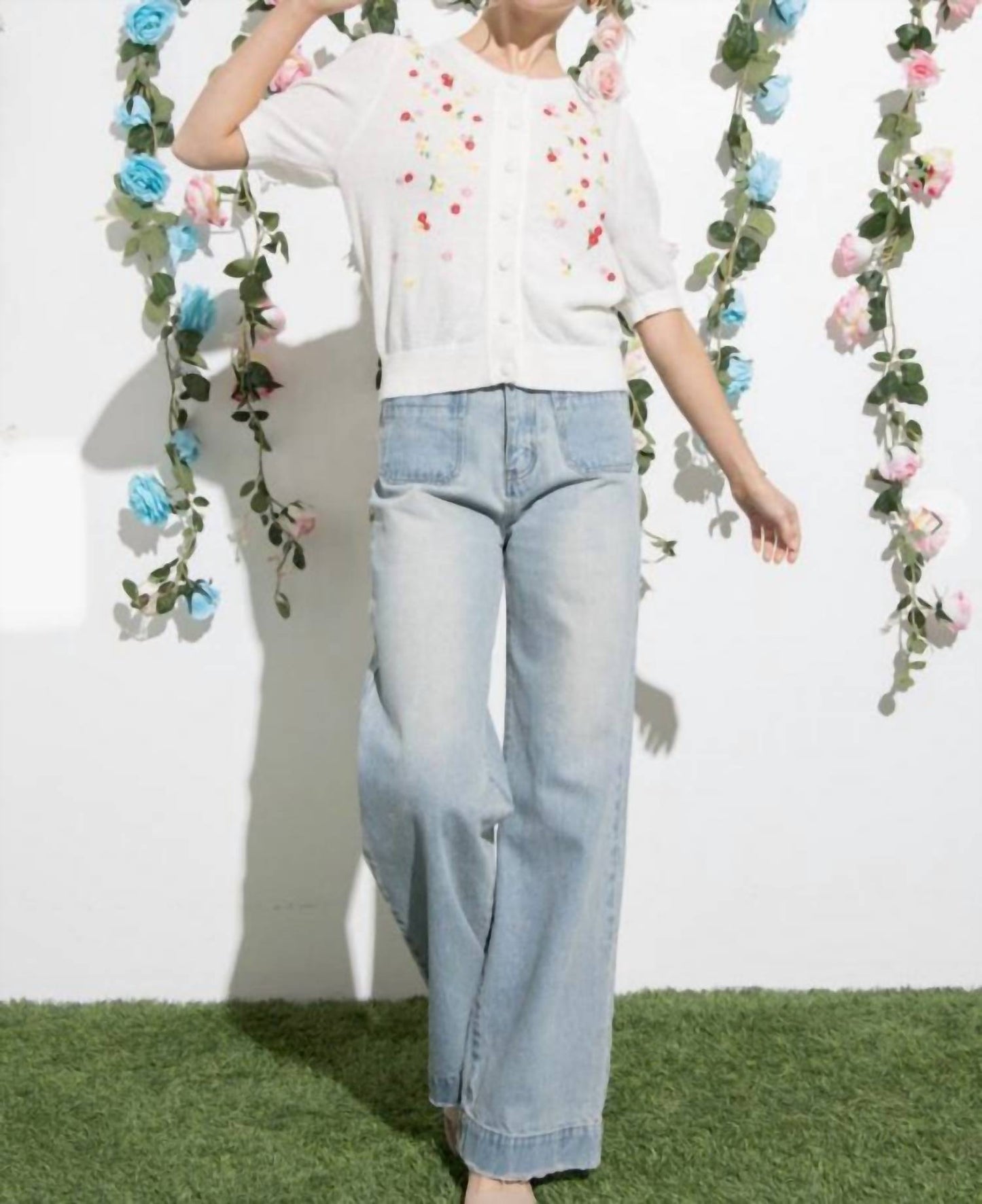 Aaron & Amber - Babies Breath Short Sleeve Cardigan
