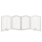 4 Panel Freestanding Pet Gate With Foldable Design And Support Feet - White