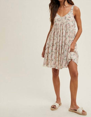 Wishlist - Pleated Floral Mini Dress