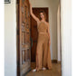 Miou Muse - Eyelet Slit Wide Leg Pant