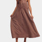 Amente - Front Shirring Gingham Cami Midi Dress