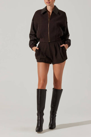 Astr - Sorine Mixed Media Bomber Jacket