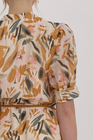 Entro - Leaf Print Dress