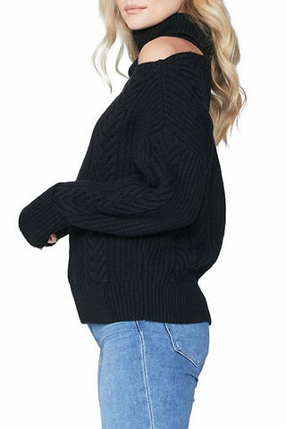 Paige - Lorilee Cold Shoulder Turtleneck Wool Sweater