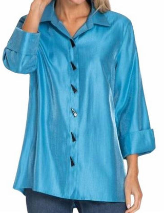 Multiples - Turn-up Cuff Button Front High-Low Shirt