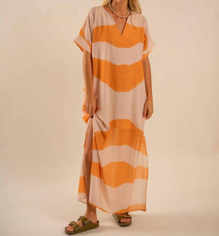 Care Tucker - Beatrice Sunset Swirling Wind Kaftan Dress