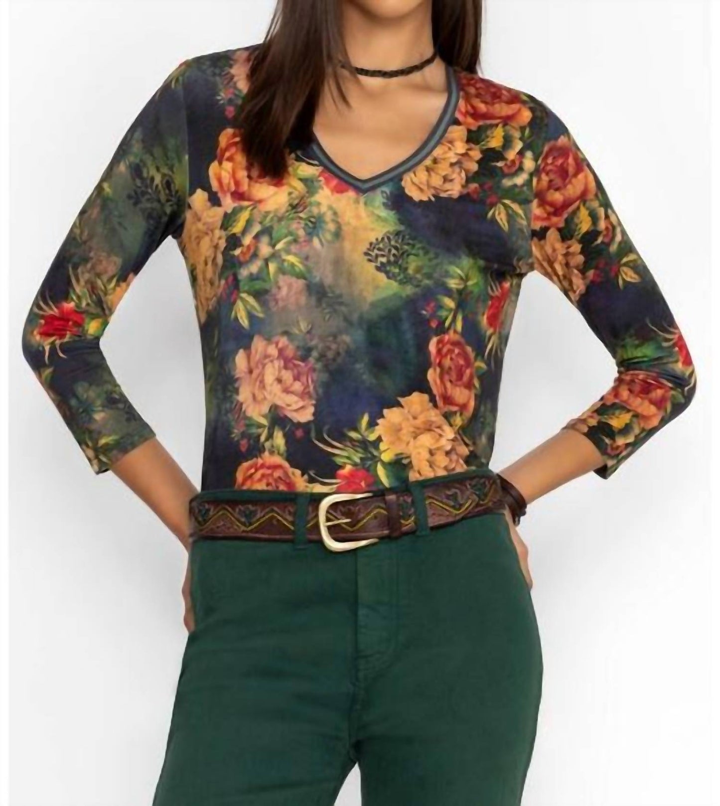 Johnny Was - JANIE FAVORITE 3/4 SLEEVE V-NECK TEE