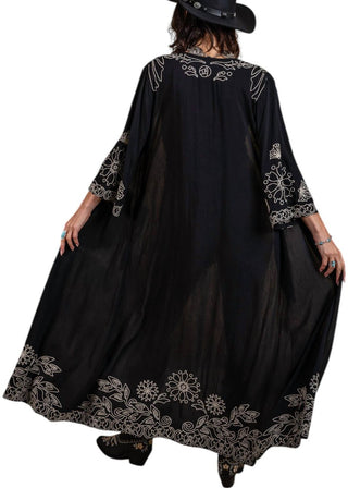 Paparazzi - Viscose Embroidered Open Front Duster