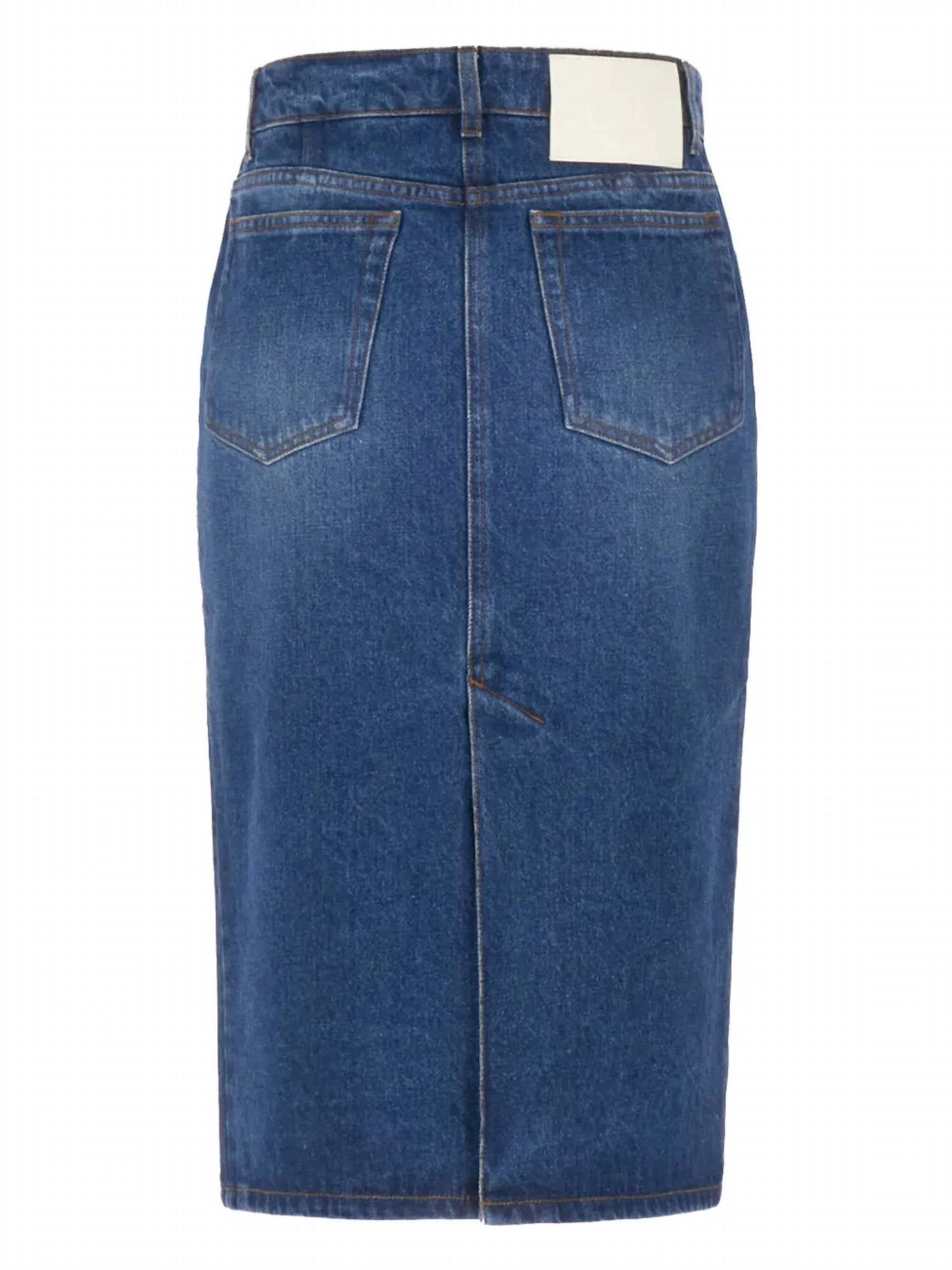 Ami - Women's Pencil Denim Midi Skirt