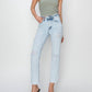 Risen - High Rise Knee Distressed Slim Straight Jean