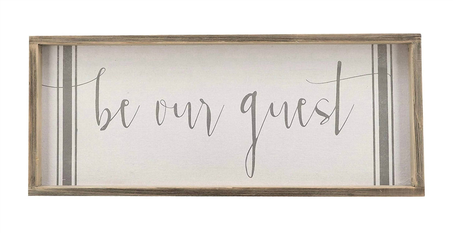 Paris Loft - Be Our Guest Wood Framed Wall Sign Plaque