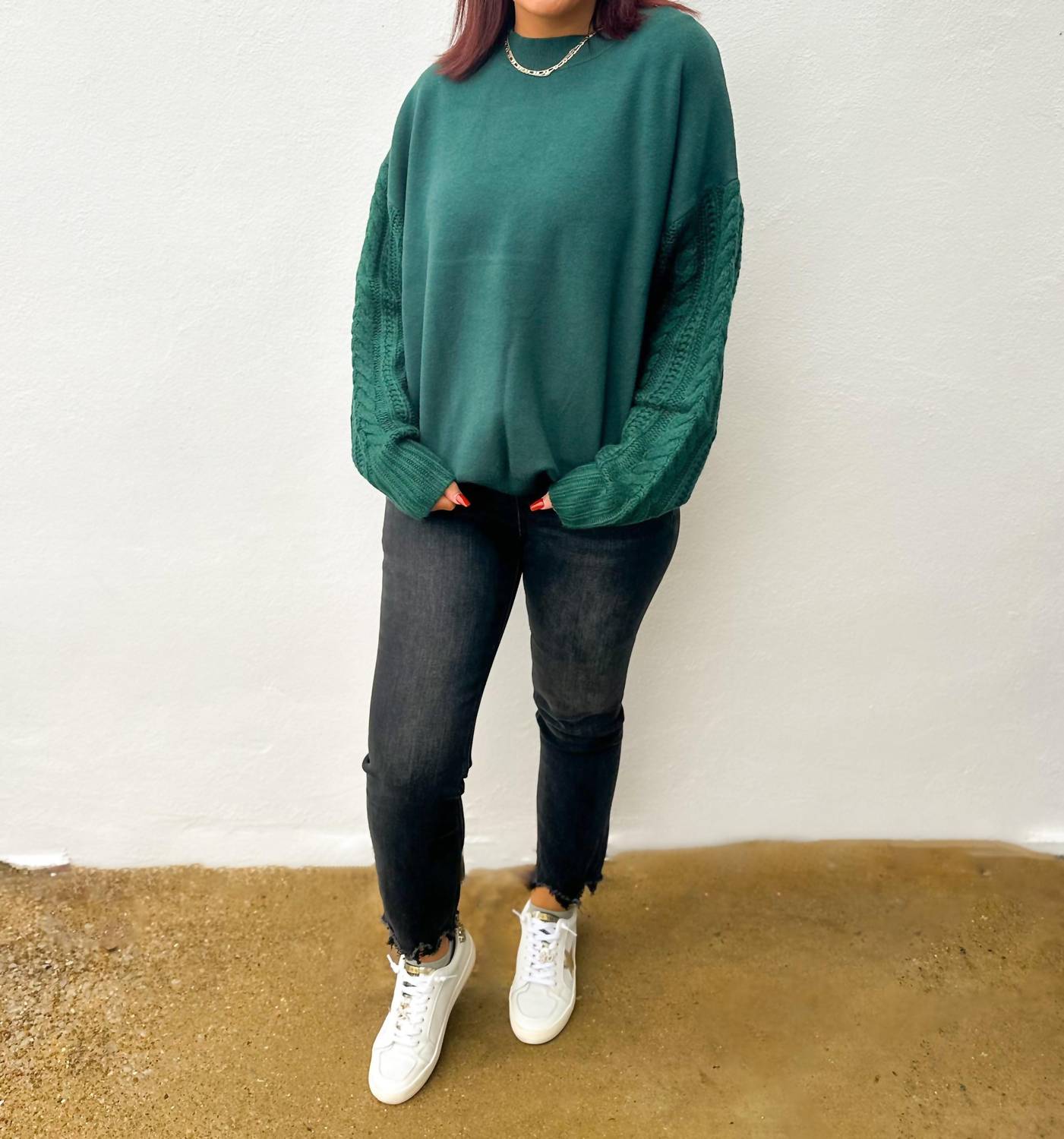 &Merci - Another Christmas Cable Sleeve Sweater