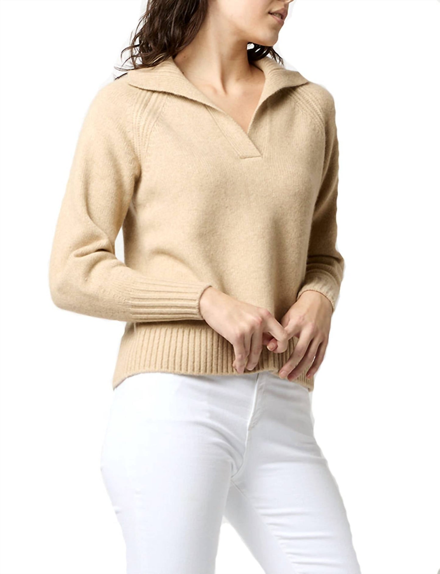 Ann Mashburn - Blaire Johnny-collar Jersey Sweater
