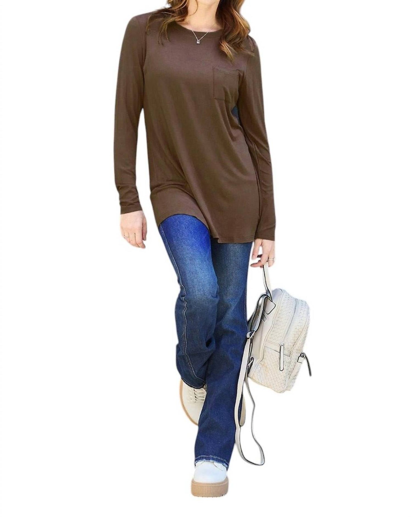 Basic Bae - Luxe Long Sleeve Top With Pockets