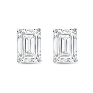 Diana M Jewels - 2.00 Cts Lab Grown Emerald Cut Stud Earrings