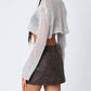 Cotton Candy La - Mid Rise Faux Leather Cargo Skirt