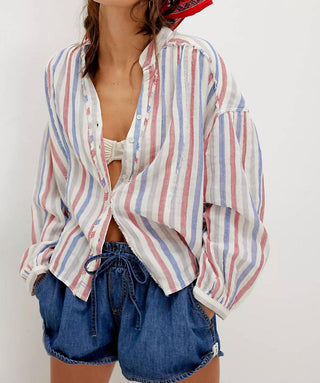 Free People - Valley Double Cloth Striped Shirt